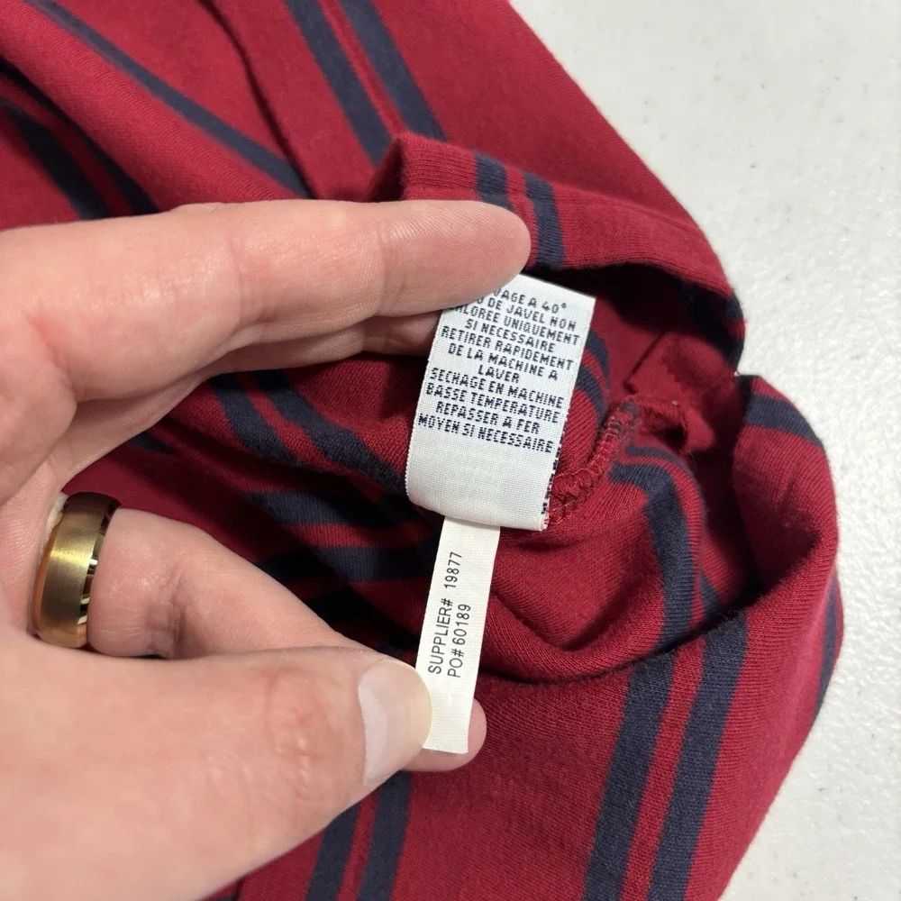 Polo Ralph Lauren Custom Fit L/S Striped Polo Shirt Thick Cotton XXL Red/Blue